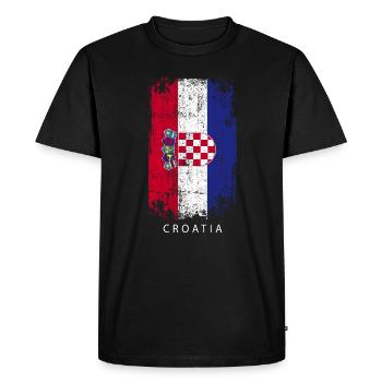 Souvenir avec le drapeau du pays de la Croatie - T-shirt Premium bio Homme - noir - Devant - Nico (187cm)