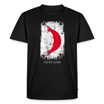 Souvenir with the country flag of Easter Island - Men's Premium Organic T-Shirt - black - Front - Nico (187cm)