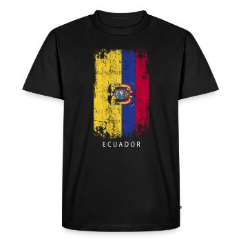 Souvenir avec le drapeau du pays de l’Équateur - T-shirt Premium bio Homme - noir - Devant - Nico (187cm)