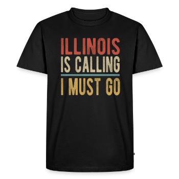 L’Illinois appelle, je dois y aller - T-shirt Premium bio Homme - noir - Devant - Nico (187cm)