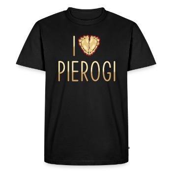 Pierogi dumplings J’adore pierogi - T-shirt Premium bio Homme - noir - Devant - Nico (187cm)