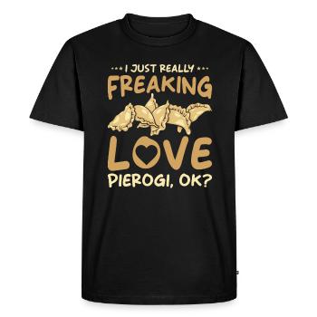 Boulettes Pierogi - T-shirt Premium bio Homme - noir - Devant - Nico (187cm)