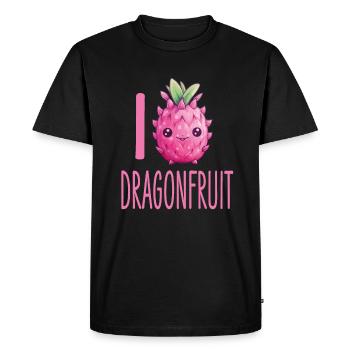 Fruit du dragon Kawaii - T-shirt Premium bio Homme - noir - Devant - Nico (187cm)
