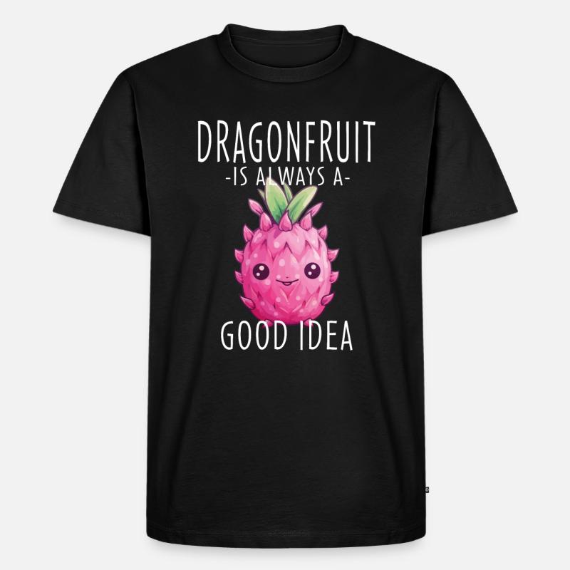 Dragonfruit Kawaii - Männer Premium Bio T-Shirt - Schwarz