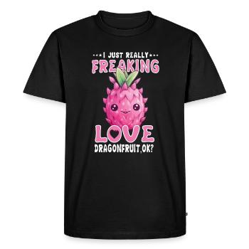 Fruit du dragon Kawaii - T-shirt Premium bio Homme - noir - Devant - Nico (187cm)