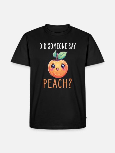 Peach Kawaii - Men's Premium Organic T-Shirt - black
