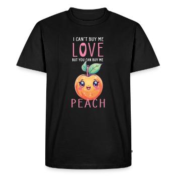 Peach Kawaii - Men's Premium Organic T-Shirt - black - Front - Nico (187cm)