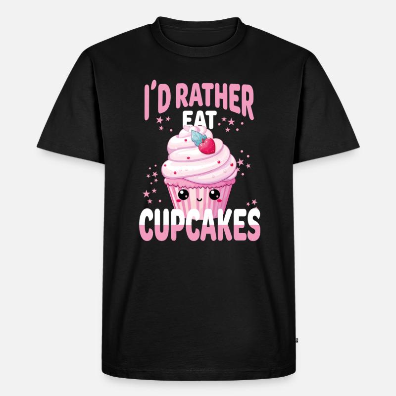 Cupcake Kawaii - Männer Premium Bio T-Shirt - Schwarz