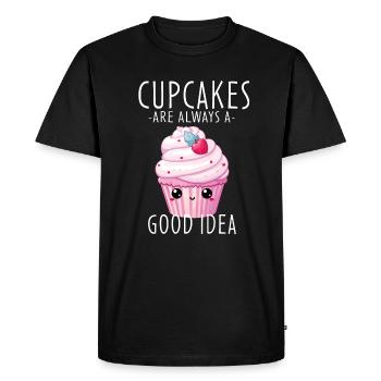 Cupcake Kawaii - T-shirt Premium bio Homme - noir - Devant - Nico (187cm)