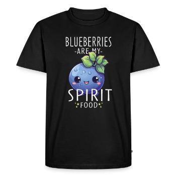 Blueberry Kawaii - Men's Premium Organic T-Shirt - black - Front - Nico (187cm)