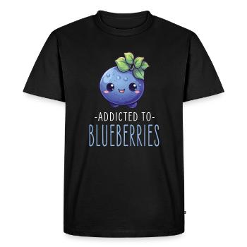 Blueberry Kawaii - Men's Premium Organic T-Shirt - black - Front - Nico (187cm)