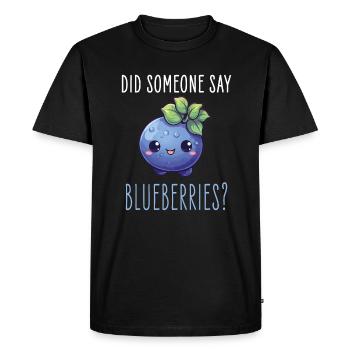 Blueberry Kawaii - Men's Premium Organic T-Shirt - black - Front - Nico (187cm)