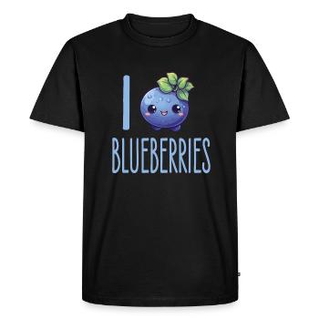 Blueberry Kawaii - Men's Premium Organic T-Shirt - black - Front - Nico (187cm)