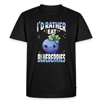 Blueberry Kawaii - Men's Premium Organic T-Shirt - black - Front - Nico (187cm)