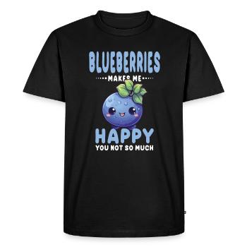 Blueberry Kawaii - Men's Premium Organic T-Shirt - black - Front - Nico (187cm)