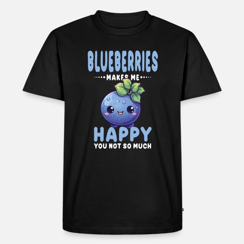 Blaubeere Kawaii - Männer Premium Bio T-Shirt - Schwarz