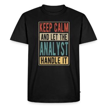 Analyst Retro Gift - Men's Premium Organic T-Shirt - black - Front - Nico (187cm)