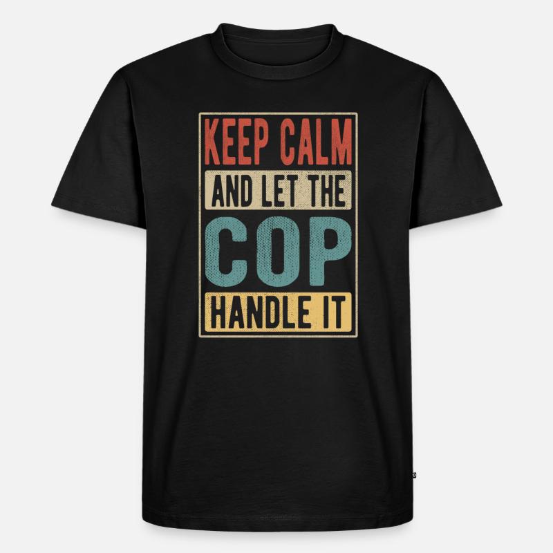 Polizist Retro Geschenk - Männer Premium Bio T-Shirt - Schwarz