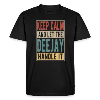 Deejay Retro Gift - Men's Premium Organic T-Shirt - black - Front - Nico (187cm)