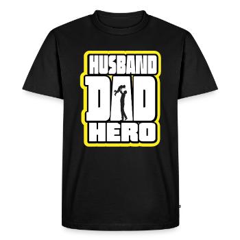 Mari Papa Héros Rétro - T-shirt Premium bio Homme - noir - Devant - Nico (187cm)