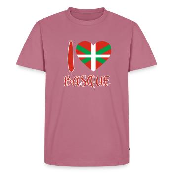 Pays Basque Drapeau Basque - T-shirt Premium bio Homme - mauve - Devant - Nico (187cm)