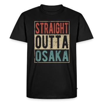 Straight Outta Osaka - Men's Premium Organic T-Shirt - black - Front - Nico (187cm)