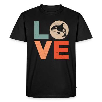 Whale Killer Whale Orca Love - Men's Premium Organic T-Shirt - black - Front - Nico (187cm)