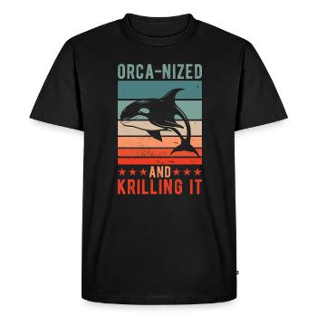 Orca-nized And Krilling It - Men's Premium Organic T-Shirt - black - Front - Nico (187cm)
