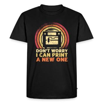 Impression 3D Imprimante 3D Retro Design Slice Print - T-shirt Premium bio Homme - noir - Devant - Nico (187cm)