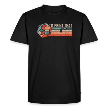 3D Printing 3D Printer Retro Design Slice Print - Men's Premium Organic T-Shirt - black - Front - Nico (187cm)