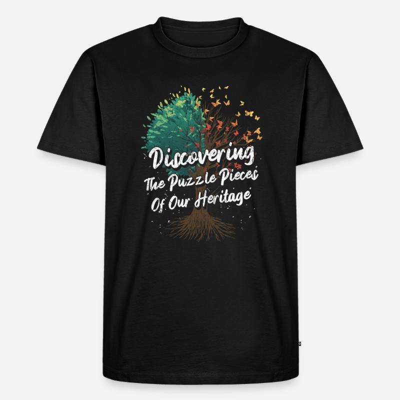 Genealogie Spruch - Männer Premium Bio T-Shirt - Schwarz