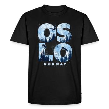 Oslo Norvège Vacances Souvenir - T-shirt Premium bio Homme - noir - Devant - Nico (187cm)
