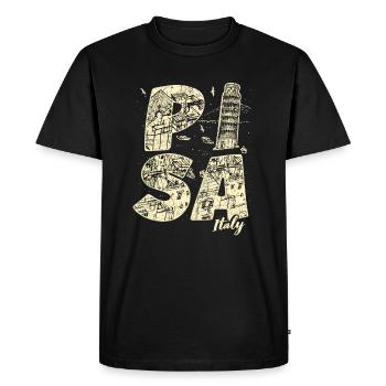 Pisa Italy Souvenir Holiday - Men's Premium Organic T-Shirt - black - Front - Nico (187cm)
