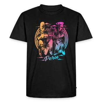 Lima Pérou Vacances Souvenirs - T-shirt Premium bio Homme - noir - Devant - Nico (187cm)
