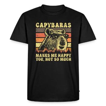 Capybara Rétro Dicton - T-shirt Premium bio Homme - noir - Devant - Nico (187cm)