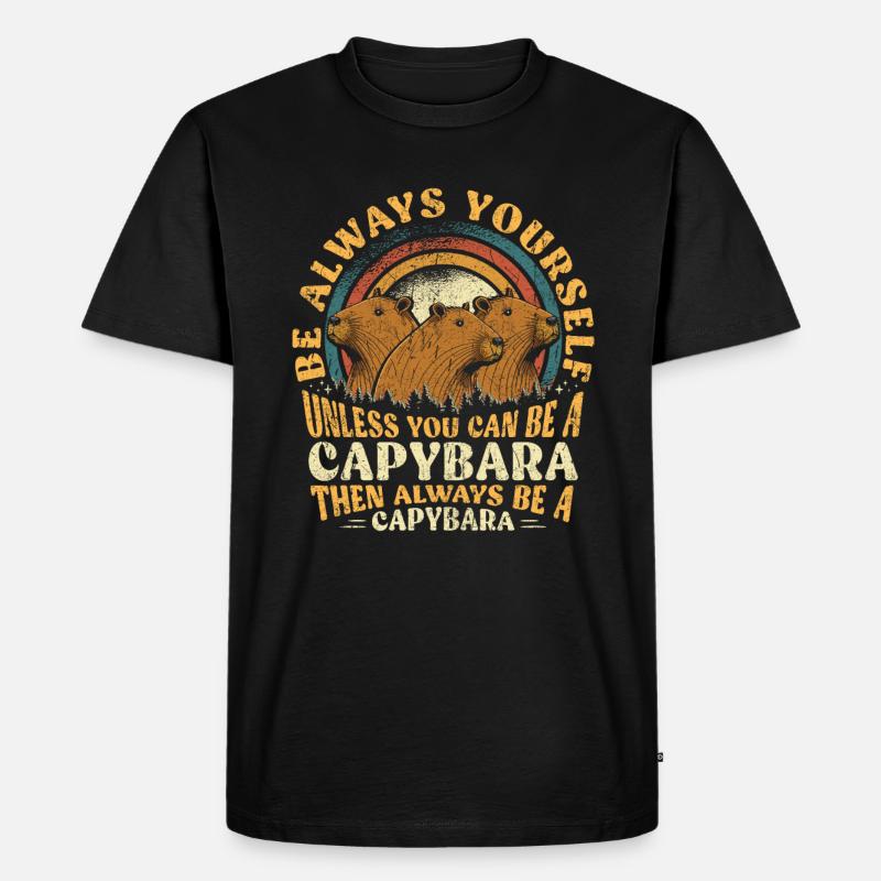 Capybara Sei Immer Du Selbst - Männer Premium Bio T-Shirt - Schwarz