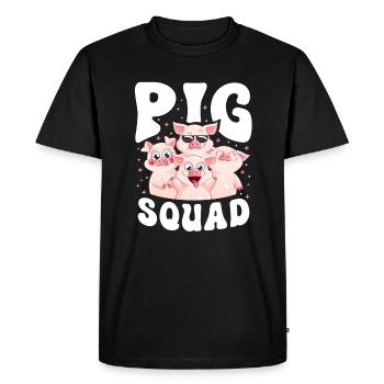 Pig Squad - Men's Premium Organic T-Shirt - black - Front - Nico (187cm)