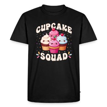Cupcake Squad Design Kawaii Cupcake Squad - T-shirt Premium bio Homme - noir - Devant - Nico (187cm)