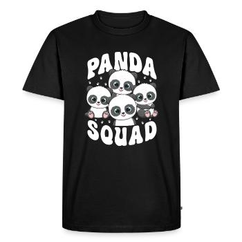Panda Squad - Men's Premium Organic T-Shirt - black - Front - Nico (187cm)