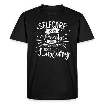 Pleine conscience, dire, amour de soi, soins personnels - T-shirt Premium bio Homme - noir - Devant - Nico (187cm)