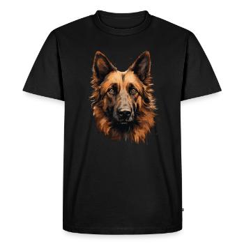 Visage de race de chien de berger belge - T-shirt Premium bio Homme - noir - Devant - Nico (187cm)