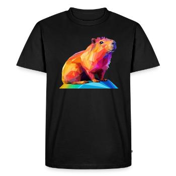 Conception de polygones bas Capybara - T-shirt Premium bio Homme - noir - Devant - Nico (187cm)