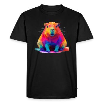 Conception de polygones bas Capybara - T-shirt Premium bio Homme - noir - Devant - Nico (187cm)