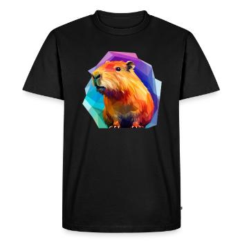 Conception de polygones bas Capybara - T-shirt Premium bio Homme - noir - Devant - Nico (187cm)
