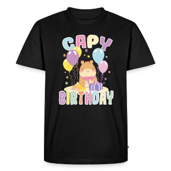 Capy Birthday Cute Capybara Birthday - Men's Premium Organic T-Shirt - black - Front - Nico (187cm)