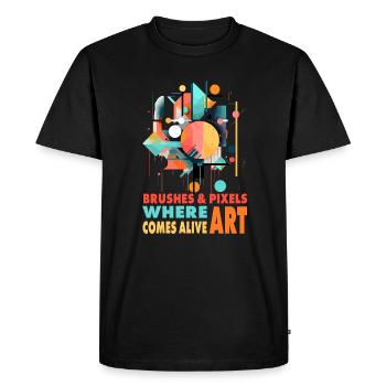Art numérique - T-shirt Premium bio Homme - noir - Devant - Nico (187cm)