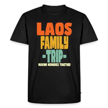 Laos Family Trip Holidays - Men's Premium Organic T-Shirt - black - Front - Nico (187cm)