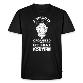Horoscope astrologique du zodiaque de la Vierge Vierge - T-shirt Premium bio Homme - noir - Devant - Nico (187cm)