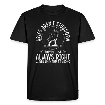 Bélier Signe du Zodiaque Astrologie Horoscope Bélier - T-shirt Premium bio Homme - noir - Devant - Nico (187cm)