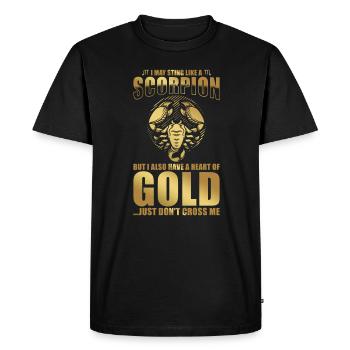 Signe du zodiaque Scorpion Horoscope astrologique Scorpion - T-shirt Premium bio Homme - noir - Devant - Nico (187cm)